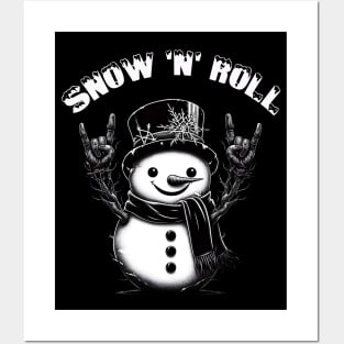 Cute Metalhead Snowman Posters and Art